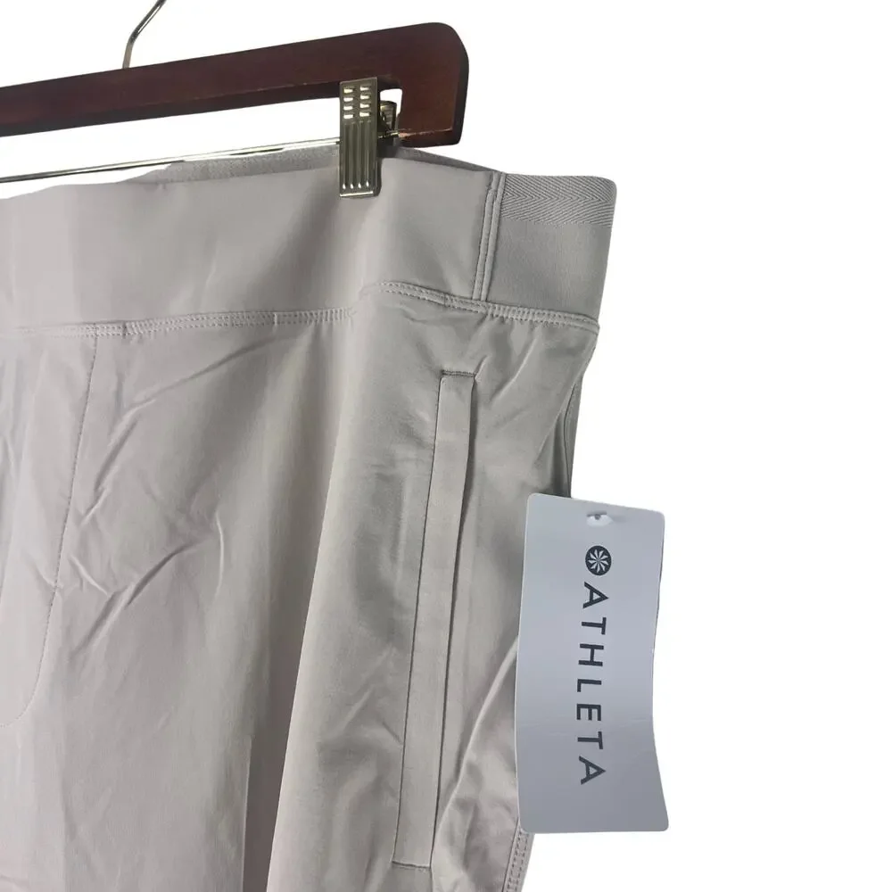 NWT Athleta Brooklyn Heights Pants Wide Leg Stretch Tan Cream Size 20 - Picture 7 of 12